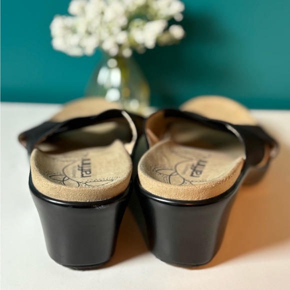 Raffini Black Cross-Strap Mules - Picture 3 of 6